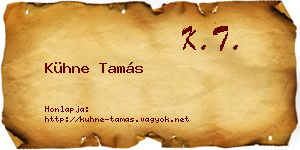 Kühne Tamás névjegykártya
